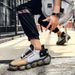 Color-Block Popcorn Combination Sole Men's Trendy Shoes Mesh Breathable Fashion Versatile Casual Sports Running_vogvips.com