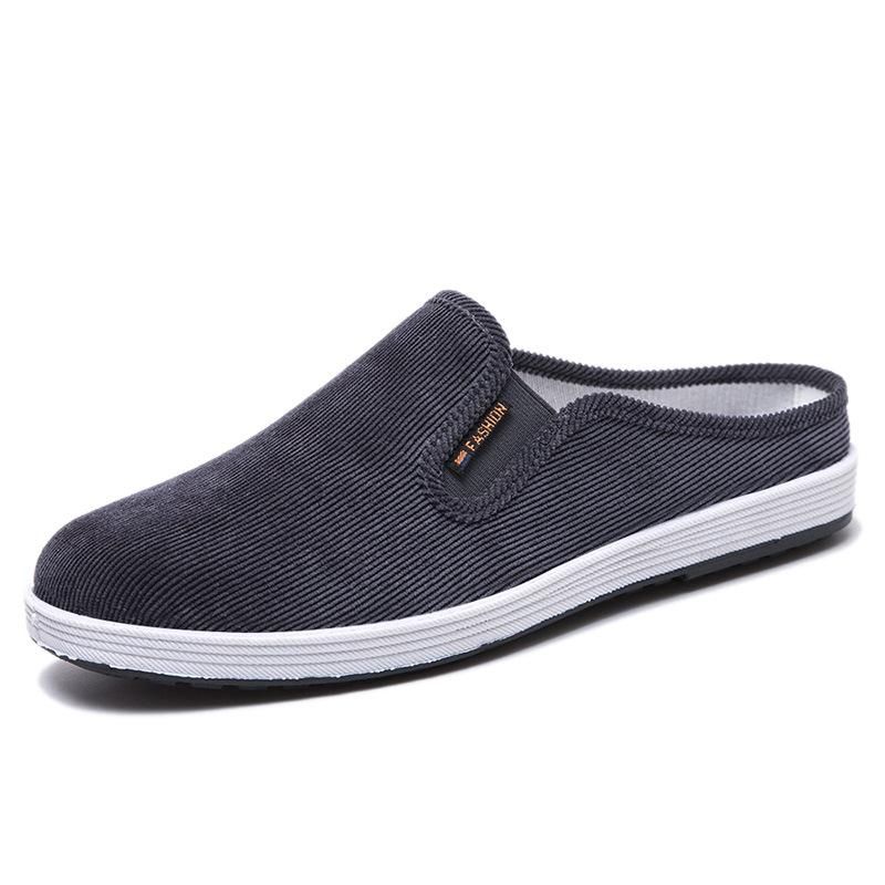 Spring New Indoor Slippers Lasagna Trend Half Slippers Old Beijing Cloth Shoes Men's One-pedal Casual Shoes_vogvips.com