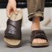 New Cool In Summer With Soft Soles, Fashionable And Versatile, Anti Slip Outdoor Beach Shoes, One Line Slippers For Men_vogvips.com
