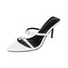 Women's Fashionable High Heeled Stiletto Sandals Two Straps Metal Buckle Pointed Toe Open Toe Summer Style Comfortable Versatile_vogvips.com