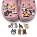 Cute Dog Series Cartoon Shoes Flower Shoe Buckle Soft Rubber PVC Shoe Accessories Accessories Slippers Sandals Accessories_vogvips.com