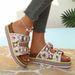 Rhinestone Platform Sandals Women's Double Buckle Cork One Strap Summer New Style Plus Size Size 43_vogvips.com