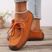 Women's European And American Large-size Soft Leather Soft-soled Loafers, Casual Flat Snail Shoes, Comfortable Slip-on_vogvips.com
