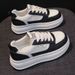 STRIDEO New Women's Breathable White Shoes, Children's Korean Version Versatile Thick Soled Sports Shoes, Casual Board Shoes_vogvips.com