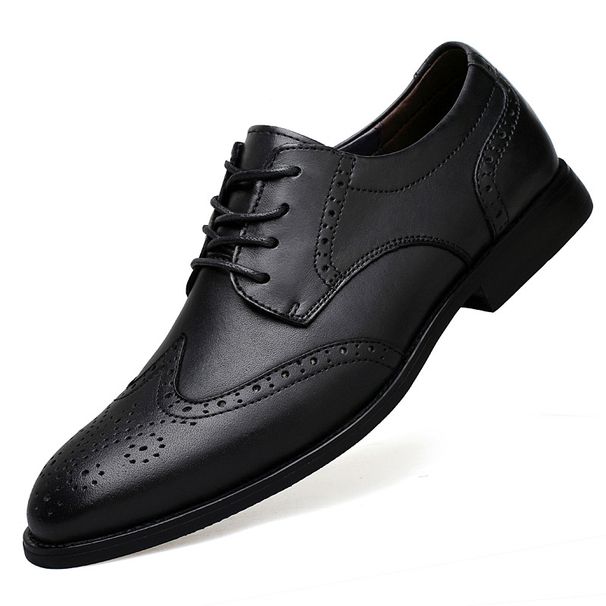 Men's Leather Shoes Dress Engraved Leather Shoes Style Work Shoes Casual, Large Size Men_vogvips.com
