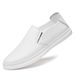 Men's Round Head First Layer Cowhide Casual Men's Board Shoes Sleeve Flat Heel Board Shoes Men's Shoes Shallow Mouth Lace-up Single Shoes_vogvips.com