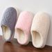 Winter Wave Women, Cute Simple, Suitable Home Outdoor Use, Warm And Non-Slip, Couple Style With Heel Cover, Cotton_vogvips.com