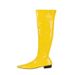 30-48 Autumn Winter Candy Color Low Heel Patent Leather Side Zipper High Tube Over-the-Knee Boots W389_vogvips.com