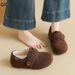 Retro Small Leopard Print Furry For Women 2025 Winter Round Toe Daily Warm Thick Sole Shoes S18_vogvips.com
