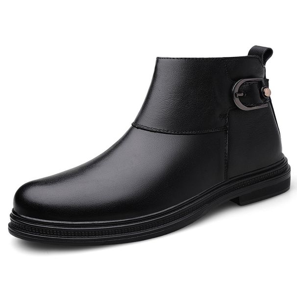 Martin Boots Men's Mid-top Leather Boots Men's Casual High-top Leather Shoes_vogvips.com