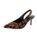 Trendy Plus Peep Women Suede Thin Heel Leopard Print High Heels Large Size Pointed Toe Strap Sandals For Summer_vogvips.com