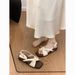 French-style Bowknot Wedge Sandals For Women, 2026 New Spring-summer Thick-soled Silver High-end Beach Roman Shoes_vogvips.com