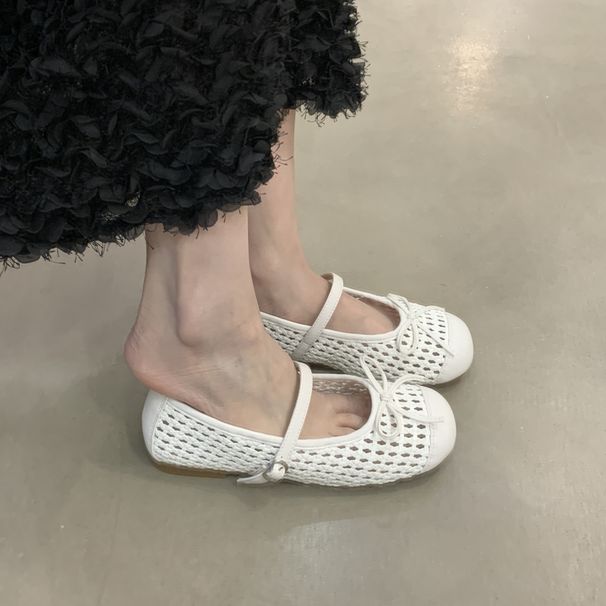 French Flat-soled Small Single Shoes Women's Skirt Mary Jane Shoes Ballet Evening Shoes Doudou Shoes_vogvips.com