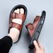 High End Slippers With Top Layer Of For Men, Featuring Anti Slip EVA Outsole A Cool Mop. Men's Leather Sandals Are_vogvips.com