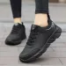 Fall Brand Women's Sport Sneakers Leather Surface Waterproof Lightweight Running Black Soft Bottom Casual Anti Slip_vogvips.com