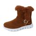 Women's Shoes Winter Snow Boots With Thick Fleece Lining, Low Heel, Round Toe, And Rubber Sole For Casual Comfort And Warmth_vogvips.com