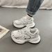 Breathable Mesh Dad Shoes For Women 2025 Summer New Platform Thick Sole Height Increasing Thin Lightweight Sneakers_vogvips.com