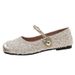 French Sequined Silver Bag Head Half Slippers Women's Spring And Summer Small Fragrant Temperament Mary Jane Single Shoes Women's Shoes_vogvips.com
