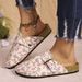 Summer New Style Flat Low Heel Floral Slip On Women's Casual Closed Toe Slip On, Export Style, Perfect For Matching Skirts_vogvips.com
