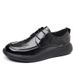New Top Layer Cowhide Casual Handsome Genuine Leather Fashion Wide Toe Thick Sole Men's Shoes_vogvips.com