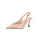 Qianluihui High-End French Fashion Patent Leather High Heels Lady Style Bow Gentle Temperament Closed-Toe Sandals_vogvips.com