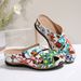 Women's Summer Slip-On Sandals Plus Size 20-25 Thick Soled Hollowed Out Wedge Heel Printed Lazy Style Size 43_vogvips.com