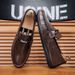 Summer New Men's Loafers Low-top Foot-fitting Lazy Shoes Men's Leather Shoes Doudou Shoes Men's Driving Shoes_vogvips.com
