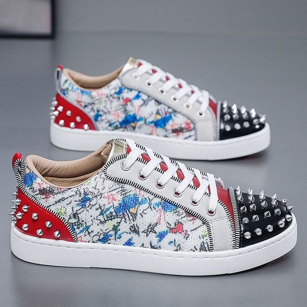Autumn New Fashion Casual Personality Rivet Trendy Spirited Men's Sneakers Youth Single Shoes_vogvips.com
