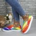Women's For Spring Autumn 2025, New Casual And Versatile Oversized Canvas Shoes, Loafers, Flat Bottomed Color Blocked_vogvips.com