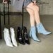 Unique Design High Heel Ankle 2025 Autumn New Hot Women Pointed White Mid-calf Boots_vogvips.com