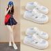 Little White Shoes Female Students Hollow Breathable Thick-soled Heightening Shoes Casual Board Shoes_vogvips.com