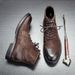 European Warm Series British Style Men's Thick-Soled Round-Toe Martin High-Top Suede Short Mid-Top Work Boots Big-Toe Shoes For Men_vogvips.com