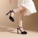 125-6 Sexy Studded High Heels Women, Comfortable Waterproof Platform Pointed Stiletto Single Shoes, Closed Toe Backless_vogvips.com