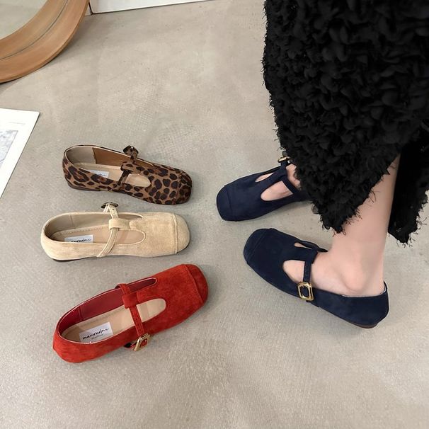 Shallow Mouth Single Shoe Women's Spring And Autumn 2025 New Style French Buckle With Casual Commuting Flat Mary Jane_vogvips.com