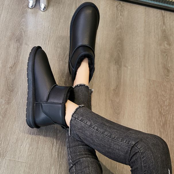 Northeast Snow Boots For Women 2025 Outdoor Fashion Waterp Non-Slip Thick Sole Winter Short Tube Loafers Warm_vogvips.com