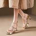 Y Niche Design Fashion Sandals For Women Mature And Sexy Open Toe Stiletto Waterproof Platform One Strap High Heels_vogvips.com