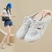 Half Tray White Shoes Female Student Mesh Breathable Heightening Shoes Casual Board Shoes_vogvips.com