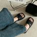 Square-Buckle Woven Strap For Men And Women: Outdoor, Non-Slip, Versatile, Thick-Soled Summer Beach Sandals_vogvips.com