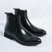 Large Size Men's High Top Pointed Leather Shoes British Fashion Business Slip-On Ankle Boots_vogvips.com