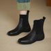 Soft Leather Low&Short Boots, Sports Soled Soft Soled Elastic Socks Women's Boots, Autumn And Winter 2025 New, Flat Bottomed Small Leather Boots_vogvips.com