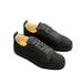 LTTL Electric Embroidery Black Embroidered Low-top Rivet Men's Flat Casual Crescent Shoes_vogvips.com