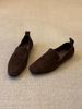 Square-toe Loafers, Women's Soft Leather, Comfortable Flats, One-foot Slip-ons, Casual Suede Shoes_vogvips.com