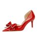 638-AH12 European And American Style Banquet Shoes, Stiletto High Heel, Shallow Pointed Toe, Side Cutout, Rhinestone_vogvips.com