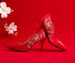 High Bridal Single Thin Heels, Pointed Toes, Seeds, Embroidered With Delicate Grass, Cloth Shoes, Women's Shoes_vogvips.com
