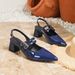 Cross-border European Size Back Empty Sandals Women's Summer French Pointed Head Bag Head Single Shoes Mary Jane Thick Heel High Heels_vogvips.com
