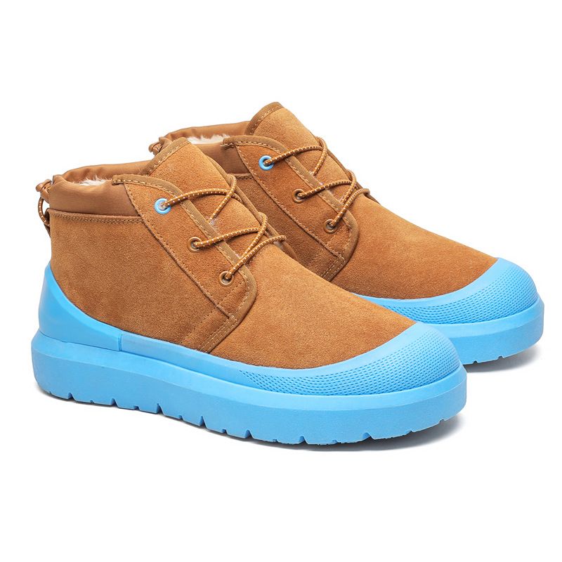 Unisex Winter Snow Boots With Thick Fur Lining & Platform Sole – Genuine Suede Leather Martin Boots For Men And Women_vogvips.com