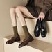 One-pedal Small Leather Shoes Medium Heel Single Shoes Thick Heel Loafers Women's Shoes_vogvips.com