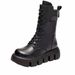 Winter New All-in-one High Top Belt Buckle Muffin Bottom Brown Single Boots_vogvips.com