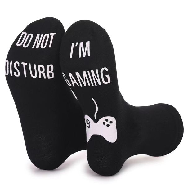 Cotton game socks sole letter non-slip adhesive floor socks Athletic casual creative socks_vogvips.com