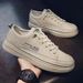 Summer New Breathable White Men's Trend Versatile Black Leather Sports Casual Board Shoes Men_vogvips.com